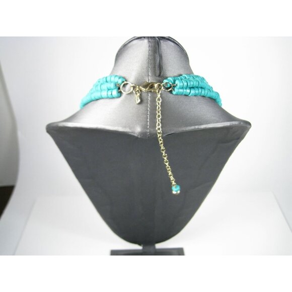 Chicos Chunky Multicolor Beaded Necklace Jade Chips Stone Adjustable 25 inch Chi - Picture 10 of 10